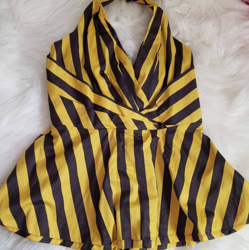 Stripped peplum top